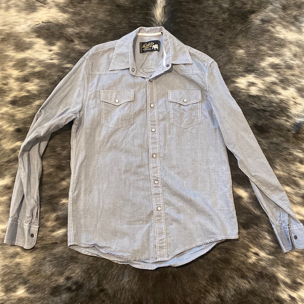 Duke’s Bark Western Denim Pearl Snap Shirt